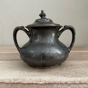 Antique Quadruple Plate Covered Sugar Bowl